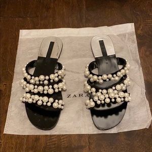 Zara Pearly Strappy Sandals